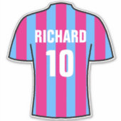 カレトとブルーのサッカーシャツデザイン。シール シール (正面)