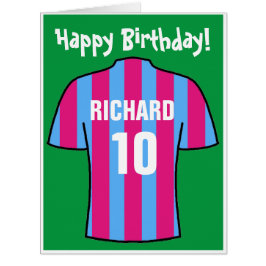 カレト&ブルーのサッカーシャツ誕生日