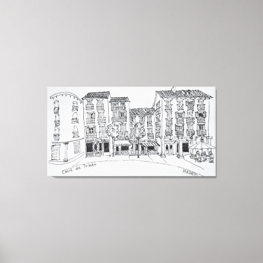 カレドトレドショッピング通り,マドリード,スペイン キャンバスプリント (正面)