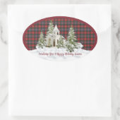 カレドニアモダンオリジナルスコットランドタータンチェック 楕円形シール (バッグ)