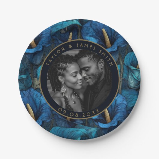 カレユニークリリープレートシンプルの結婚部分 ペーパープレート (正面)