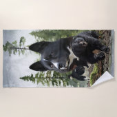 カレリアンベアードッグ ビーチタオル (正面)