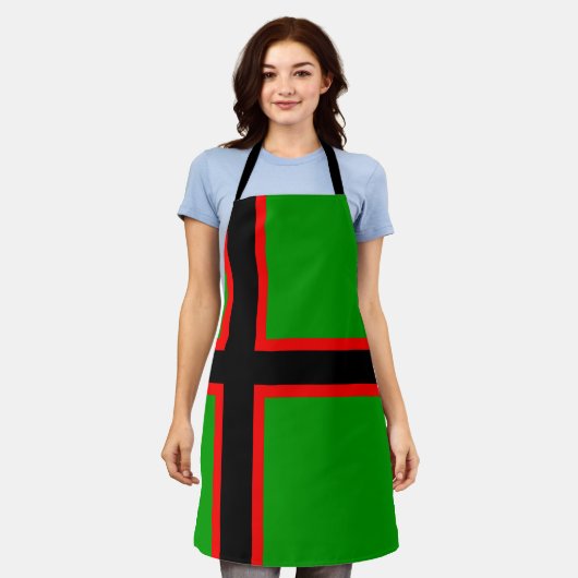 カレリア国旗 エプロン (着用した状態)