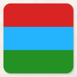 カレリア国旗 スクエアペーパーコースター<br><div class="desc">カレリア共和国の愛国国旗。</div>