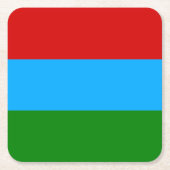 カレリア国旗 スクエアペーパーコースター (正面)