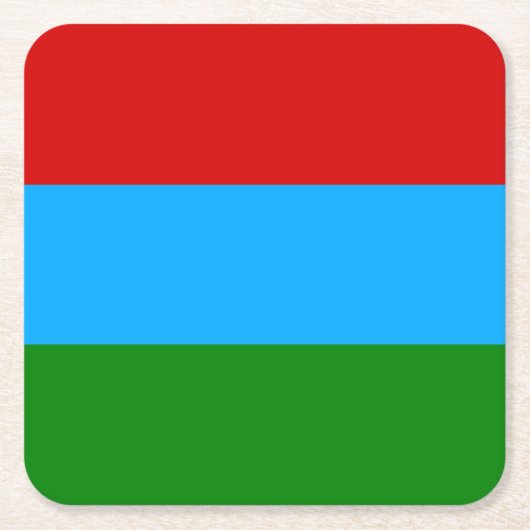 カレリア国旗 スクエアペーパーコースター (正面)