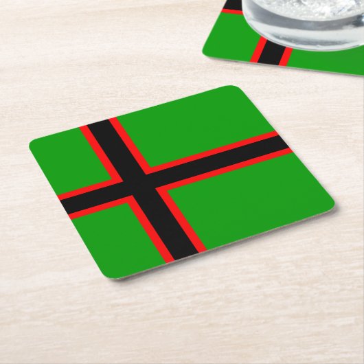 カレリア国旗 スクエアペーパーコースター (アングル)