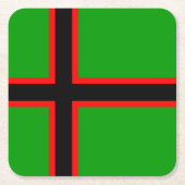 カレリア国旗 スクエアペーパーコースター (正面)