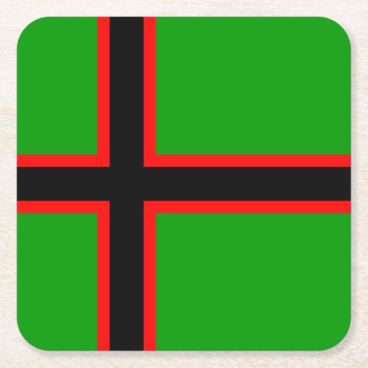 カレリア国旗 スクエアペーパーコースター (正面)