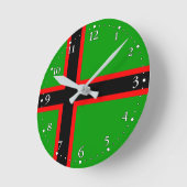 カレリア国旗 ラウンド壁時計 (傾斜)