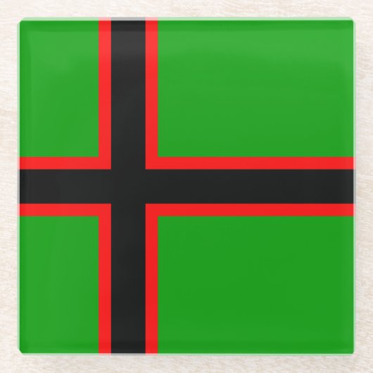 カレリア自治共和国旗 ガラスコースター (正面)
