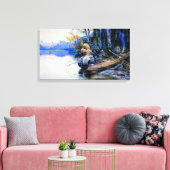 カレル・M・ラッセルの湖畔のキャンプ場 キャンバスプリント (インサイチュ (リビング))