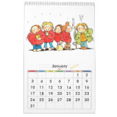 カレンおもしろいダ子供へパーソナライズされたー青 カレンダー (1月 2027)