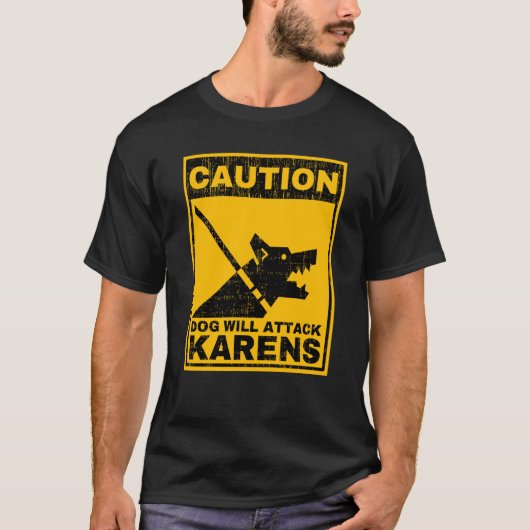 カレンのアンチ・カレン警告を犬が襲う Tシャツ (正面)