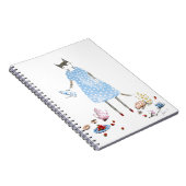 カレンの歩行者の服のお茶会猫 ノートブック (右側)