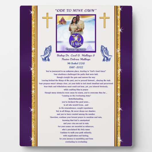 カレンの詩を書いたキリスト教銘板 フォトプラーク (正面)