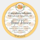 カレンジュラワイルドフラワー手作りアーティザンギフトラベル ラウンドシール (正面)
