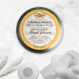 カレンジュラワイルドフラワー手作りアーティザンギフトラベル ラウンドシール