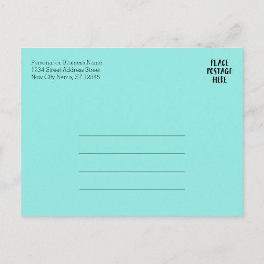 カレンダグレーアクアビジネスロゴ – 休日 ポストカード (裏面)