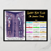 カレンダホイルカードを少し新しい年に生きる 箔シーズンカード (正面)