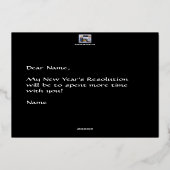 カレンダホイルカードを少し新しい年に生きる 箔シーズンカード (裏面)