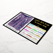 カレンダホイルカードを少し新しい年に生きる 箔シーズンカード (回転した状態)