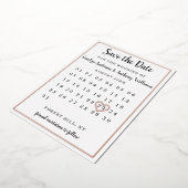 カレンダモダンー日付の保存実在 箔招待状 (回転した状態)