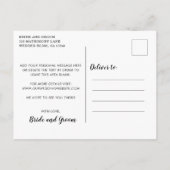 カレンダモダンー赤いハート結婚式の日付の保存 案内ポストカード (裏面)