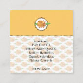 カレンダラワイルドフラワーホームメイドバス&体ギフトラベル スクエア名刺 (裏面)