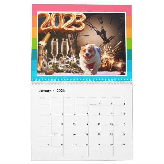 カレンダーかわいい犬と恐竜 カレンダー (1月 2026)