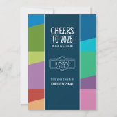 カレンダーとビジネスロゴ – フェスティバルカラフル シーズンカード (裏面)