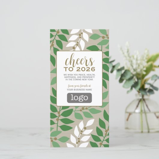 カレンダーとロゴ – 金ゴールドグリーン支店 – ビジネス シーズンカード (スタンド正面)