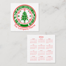 カレンダーと一緒にメリークリスマス スクエア名刺