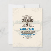 カレンダーにマークを付ける結婚式の招待を保存する セーブザデート (正面)