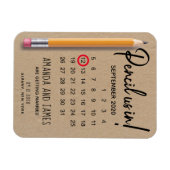 カレンダーに私たちを鉛筆ダンボール日付を保存 マグネット (横)