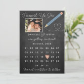 カレンダーに鉛筆を入れモダンる セーブザデート (スタンド正面)