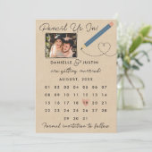 カレンダーに鉛筆を入れモダンる セーブザデート (スタンド正面)