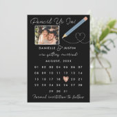 カレンダーに鉛筆を入れモダンる セーブザデート (スタンド正面)