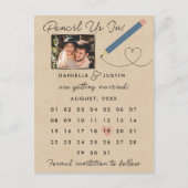 カレンダーにPencil Us In モダン"日付を保存 案内ポストカード (正面)