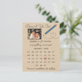 カレンダーにPencil Us In モダン"日付を保存 案内ポストカード (スタンド正面)