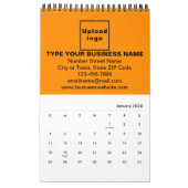 カレンダーのオレンジ色のビジネスブランディング カレンダー (1月 2026)