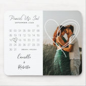 カレンダーのカップルモダンの写真にミニマル鉛筆で私たちを マウスパッド (正面)