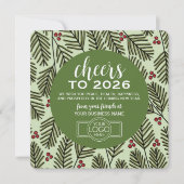 カレンダーのビジネスロゴ – 緑の枝の応援 シーズンカード (正面)