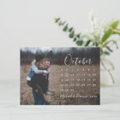 カレンダーのフォトスクリプトの日付の保存 招待状 (スタンド正面)