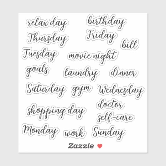 カレンダーのプランナー |固定 シール (シート)