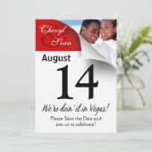 カレンダーのページの保存日付のラスベガスの写真 セーブザデート (スタンド正面)