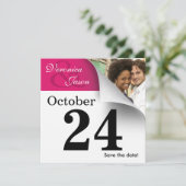 カレンダーのページの保存日付の写真 セーブザデート (スタンド正面)