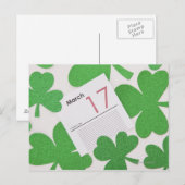 カレンダーのページの聖パトリックの日 ポストカード (正面/裏面)