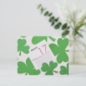 カレンダーのページの聖パトリックの日 ポストカード (スタンド正面)