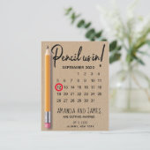 カレンダーのボール紙の保存の私達を日付書いて下さい 案内ポストカード (スタンド正面)